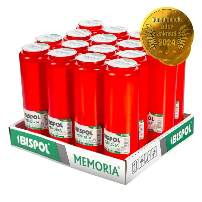 Taca Wkłady do zniczy olejowe 16 szt. Memoria WO8c czerwone