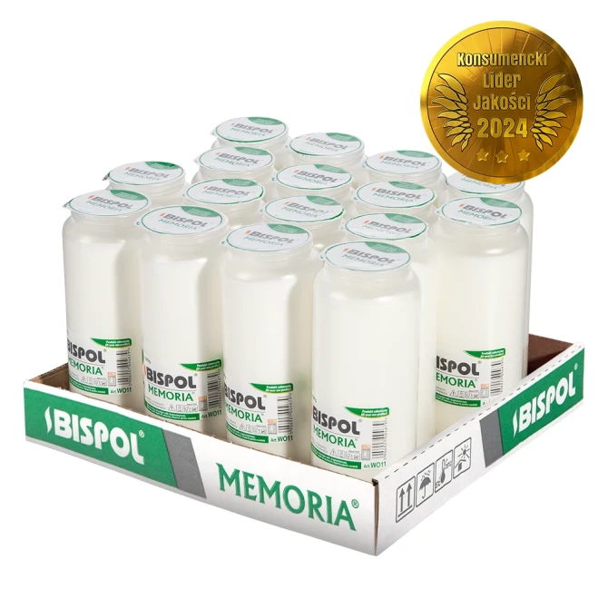 Taca Wkłady do zniczy olejowe 16 szt. Memoria WO11 białe, czas palenia wkładów 6 dni