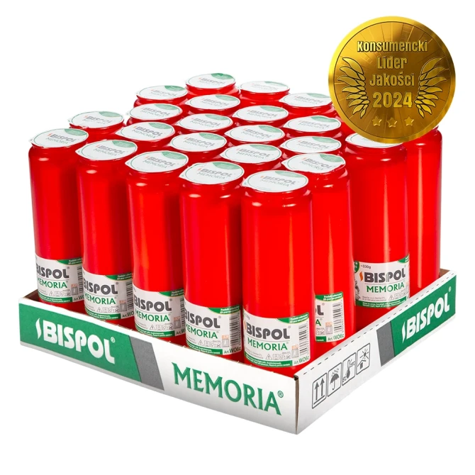 Taca Wkłady do zniczy olejowe 24 szt. Memoria WO6c czerwone