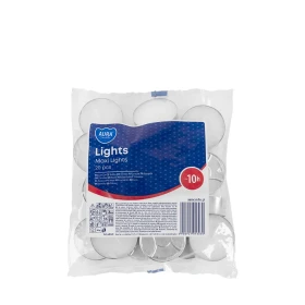 Podgrzewacze tealight 10h 20 szt. w folii p40-20 Aura w praktycznym opakowaniu. Idealne do lampionów, świeczników i dekoracyjnych aranżacji wnętrz.