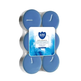 Podgrzewacze zapachowe maxi 6 szt. Antytabak P35-6-69 Aura w opakowaniu, widoczne większe świeczki typu tealight.