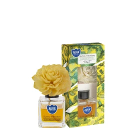 Dyfuzor zapachowy z kwiatem Słoneczna Łąka 80 ml Aura Home Care o świeżym kwiatowym aromacie.