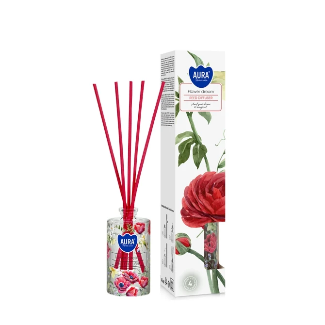 Dyfuzor zapachowy z kolorowymi patyczkami Kwiatowe Marzenie dz45s-345