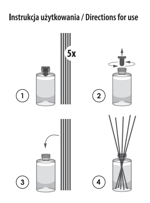 Dyfuzor zapachowy z kolorowymi patyczkami Kwiatowe Marzenie dz45s-345