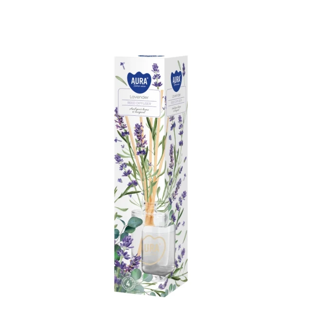 Dyfuzor zapachowy Lawenda dz45-79 Aura Home Care w eleganckim opakowaniu.