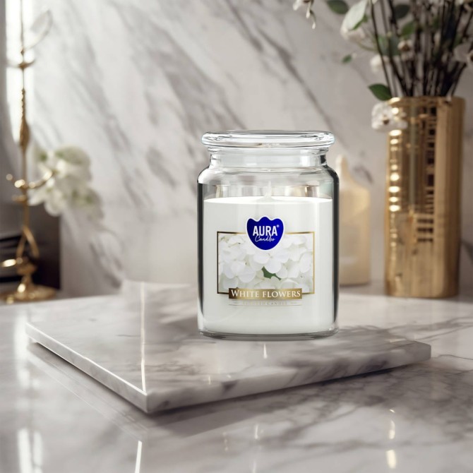 Duża świeca Self Care Spa w szkle z wieczkiem snd99-363 Aura