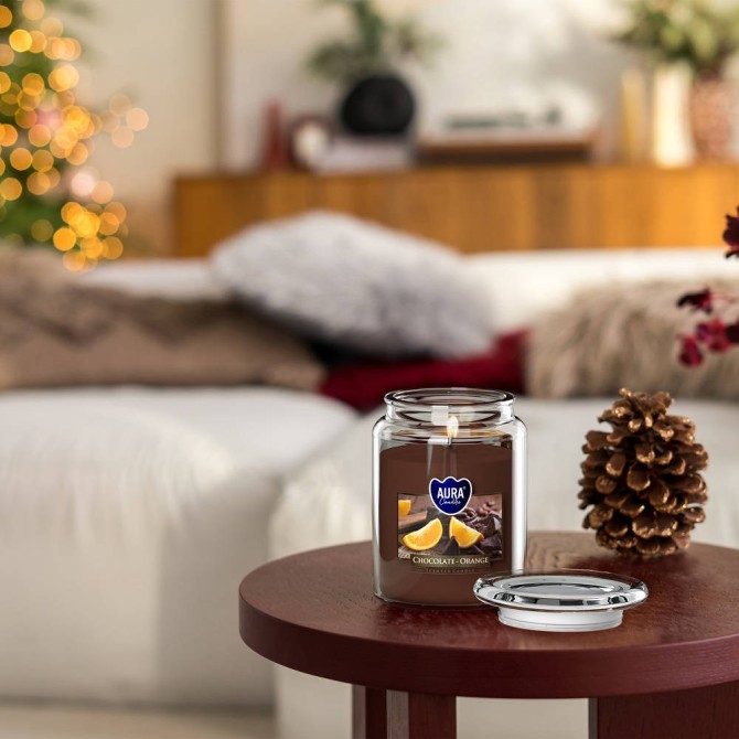 Duża świeca Self Care Spa w szkle z wieczkiem snd99-363 Aura