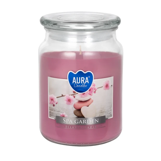 Duża świeca Ogród SPA w szkle z wieczkiem snd99-254 Aura