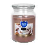 Duża świeca Kawa w szkle z wieczkiem snd99-89 Aura