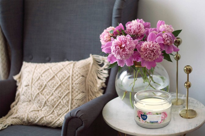 Świeca zapachowa w szkle z dwoma knotami Pomarańczowe Ciasteczka snp106-450 Aura