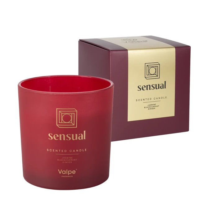 Świeca zapachowa w matowym szkle z dwoma knotami SENSUAL VC-003-390 Valpe