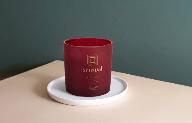 Świeca zapachowa w matowym szkle z dwoma knotami SENSUAL VC-003-390 Valpe