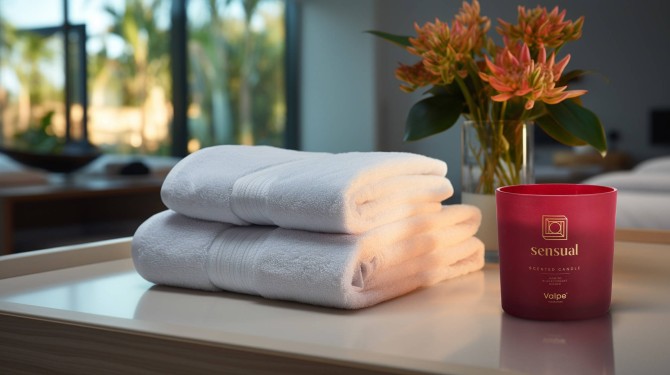 Świeca zapachowa w matowym szkle z dwoma knotami CALM VC-003-389 Valpe