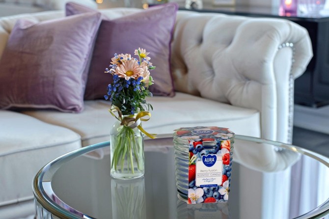 Świeca zapachowa w karbowanym szkle Wielkanoc snw80-1-456 Aura