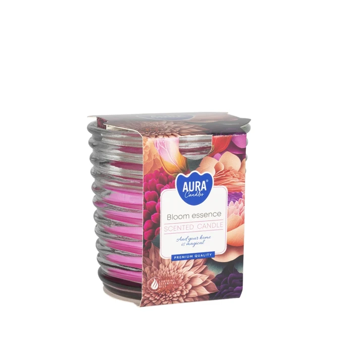Świeca zapachowa w karbowanym szkle Kwiatowa Esencja snw80-1-452 Aura