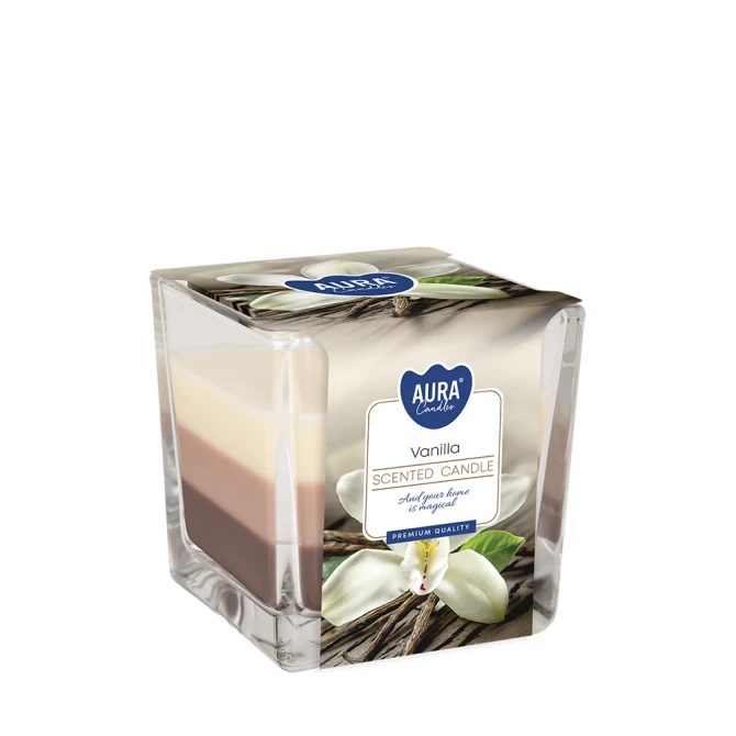 Świeca zapachowa trójkolorowa Wanilia snk80-67 Aura