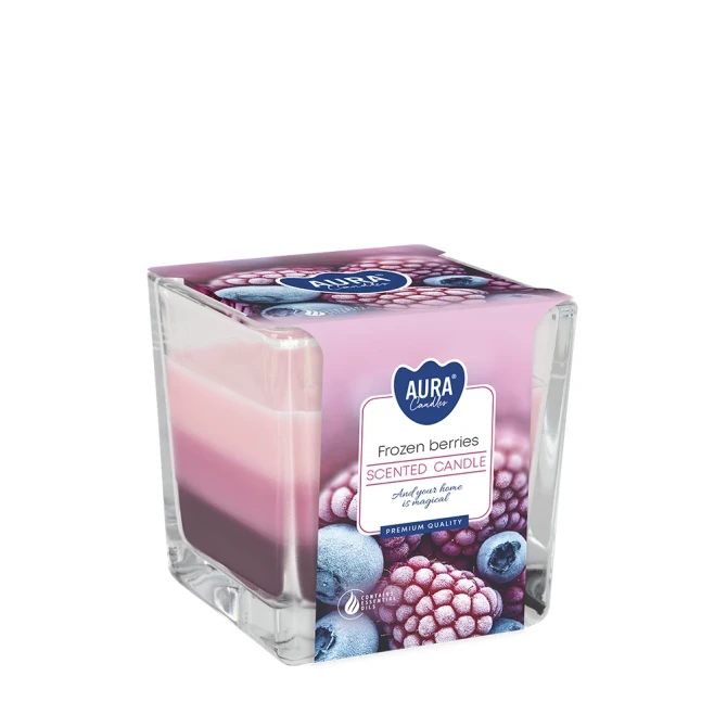 Świeca zapachowa trójkolorowa Mrożone Jagody snk80-314 Aura