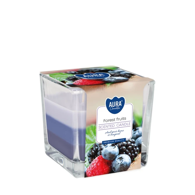 Świeca zapachowa trójkolorowa Owoce Leśne snk80-13 Aura