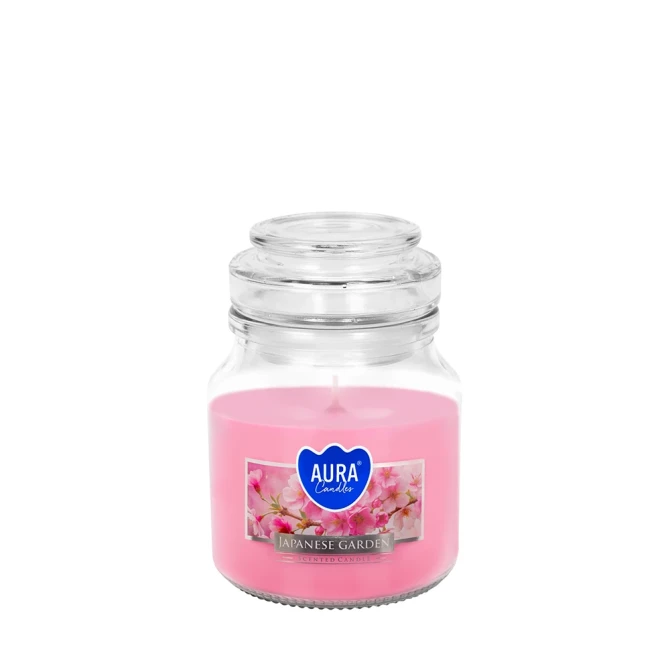 Świeca w szkle z wieczkiem Japoński Ogród snd71-476 Aura