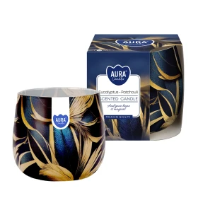 Świeca zapachowa Eukaliptus - Paczula w szkle z wzorem sn71s-60 Aura