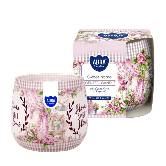 Świeca zapachowa Sweet Home w szkle z wzorem sn71s-11 Aura
