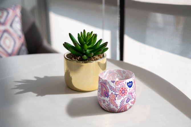 Świeca zapachowa Owoce Leśne w szkle z wzorem sn71s-08 Aura