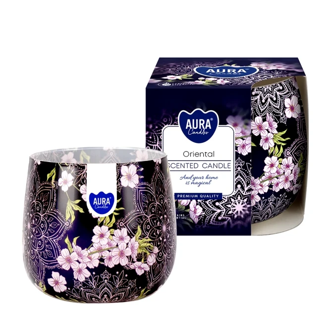 Świeca zapachowa Oriental w szkle z wzorem sn71s-47 Aura