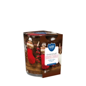 Świeca zapachowa Świąteczny Prezent w prostym szkle z wzorem sn72s-07 Aura