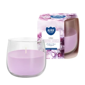 Świeca zapachowa w szkle Bez sn71-38 Aura o delikatnym i kwiatowym aromacie kwitnącego bzu.