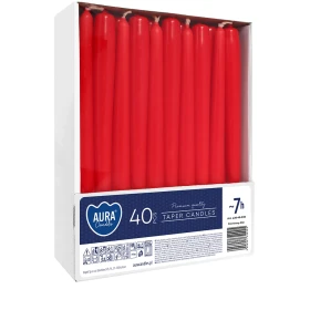 Świece stołowe stożkowe zestaw 40 szt. czerwony s30-40-030 Aura
