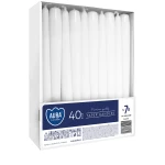 Świece stołowe stożkowe zestaw 40 szt. biały s30-40-090 Aura