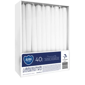 Świece stołowe stożkowe zestaw 40 szt. biały s30-40-090 Aura