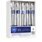 Świece stołowe stożkowe zestaw 30 szt. srebrny metalik s30-1-271  Aura