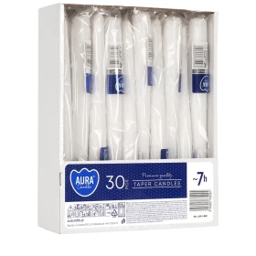Świece stołowe stożkowe zestaw 30 szt. biały s30-1-090 Aura