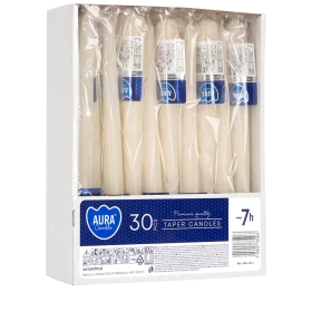 Świece stołowe stożkowe zestaw 30 szt. ecru s30-1-011 Aura