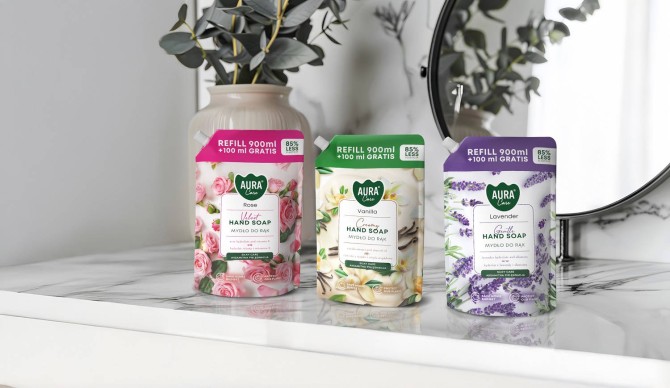 Mydło do rąk uzupełniające 1000 ml Wanilia AHS-002-003 Aura Care