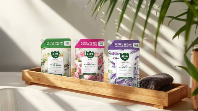 Mydło do rąk uzupełniające 1000 ml Wanilia AHS-002-003 Aura Care