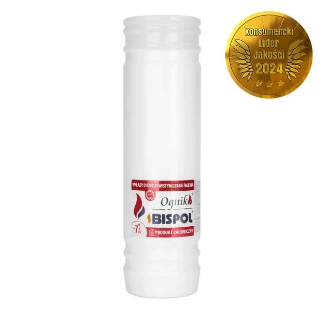 Taca Wkłady zalewane do zniczy 16 szt. Ognik WP7N 7 dniowy (tygodniowy) czas palenia, białe