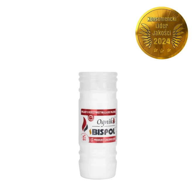 Taca Wkłady do zniczy zalewane 24 szt. Ognik WP3, czas palenia wkładu 3 dni, równomierne wypalanie