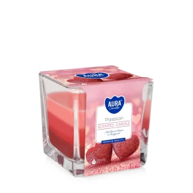 Świeca zapachowa trójkolorowa Passion snk80-380 Aura o owocowo-kwiatowym aromacie.