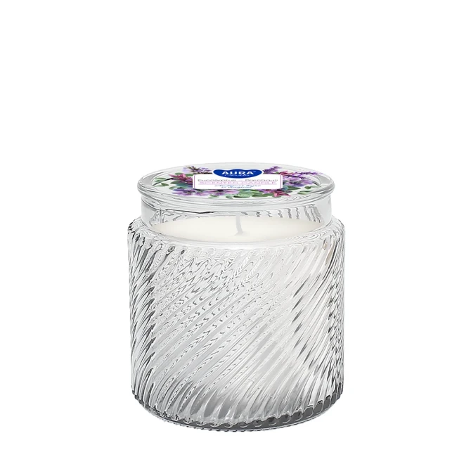 Świeca zapachowa w prążkowanym szkle Eukaliptus-Paczula AC-001-478  Aura