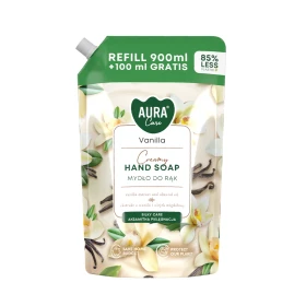 Mydło do rąk uzupełniające 1000 ml Wanilia AHS-002-003 Aura Care o przyjemnym waniliowym zapachu.