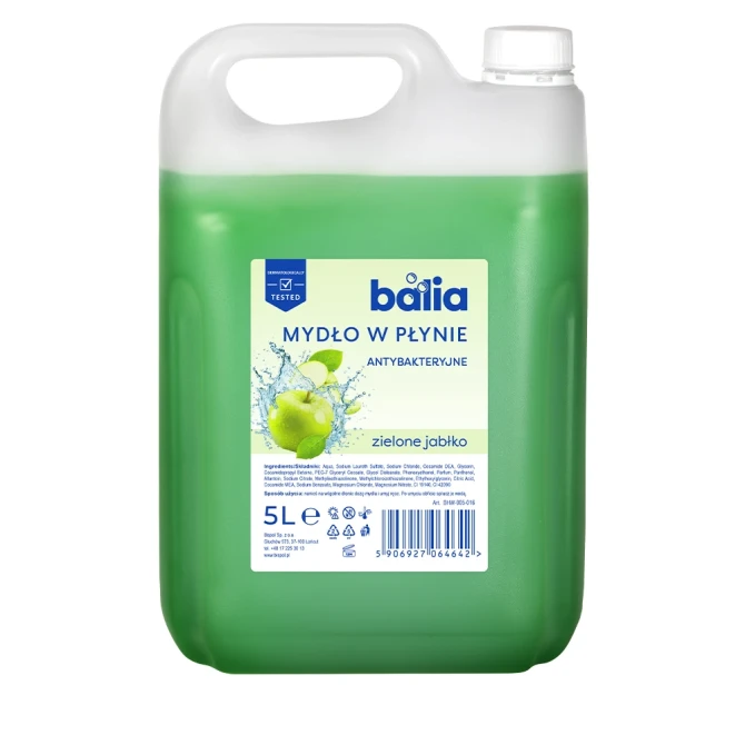 Mydło do rąk uzupełniające 5 L – Antybakteryjne Zielone jabłko BHW-005-016 Balia