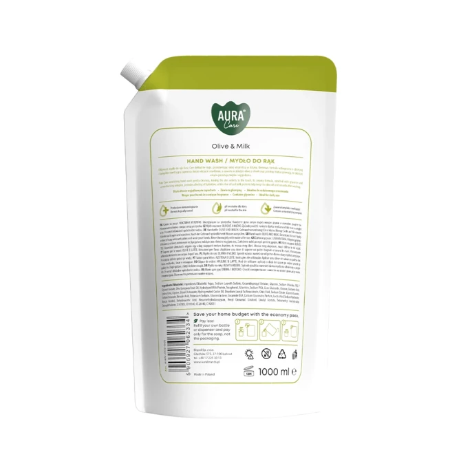 Mydło do rąk uzupełniające 1000 ml Oliwka i Mleko AHW-002-005 Aura Care