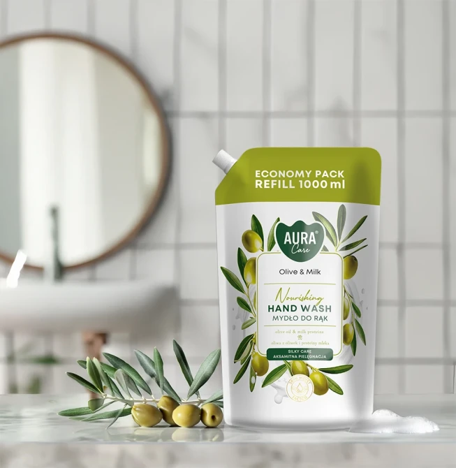 Mydło do rąk uzupełniające 1000 ml Mleko i Miód AHW-002-006 Aura Care