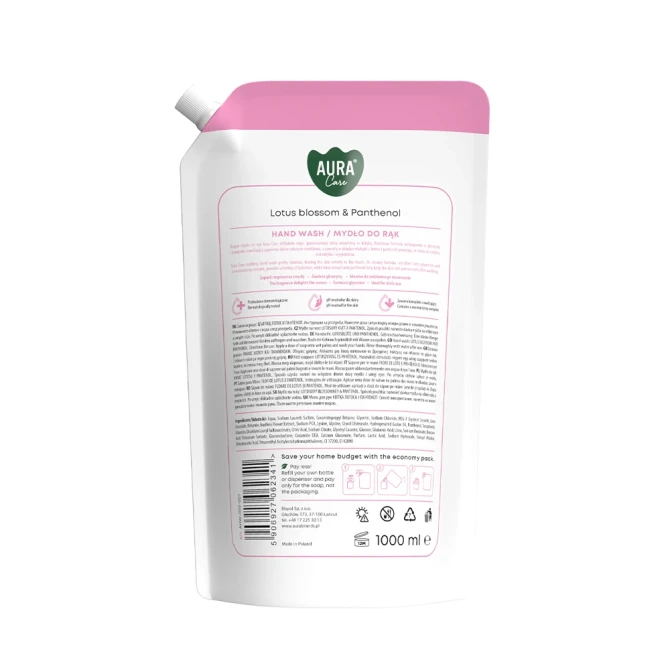 Mydło do rąk uzupełniające 1000 ml Kwiat lotosu i Pantenol AHW-002-007 Aura Care