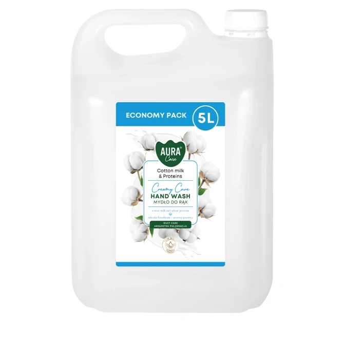 Mydło do rąk uzupełniające 5 L Mleczko bawełniane i Proteiny AHW-005-004 Aura Care