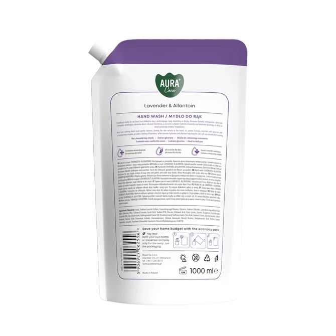 Mydło do rąk uzupełniające 1000 ml Lawenda i Alantoina AHW-002-002 Aura Care