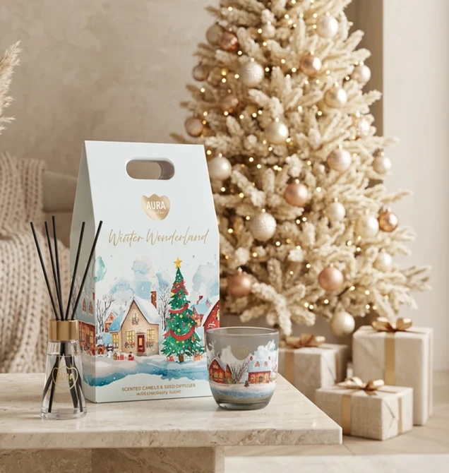 Zestaw prezentowy Aura Winter Wonderland ADC-005-519 w aranżacji dekoracyjnej