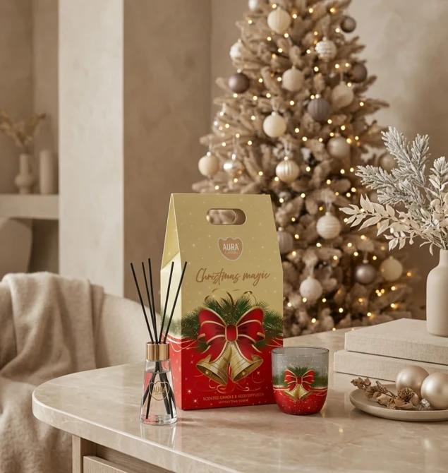 Zestaw prezentowy Aura Christmas Magic ADC-004-520 w świątecznej aranżacji